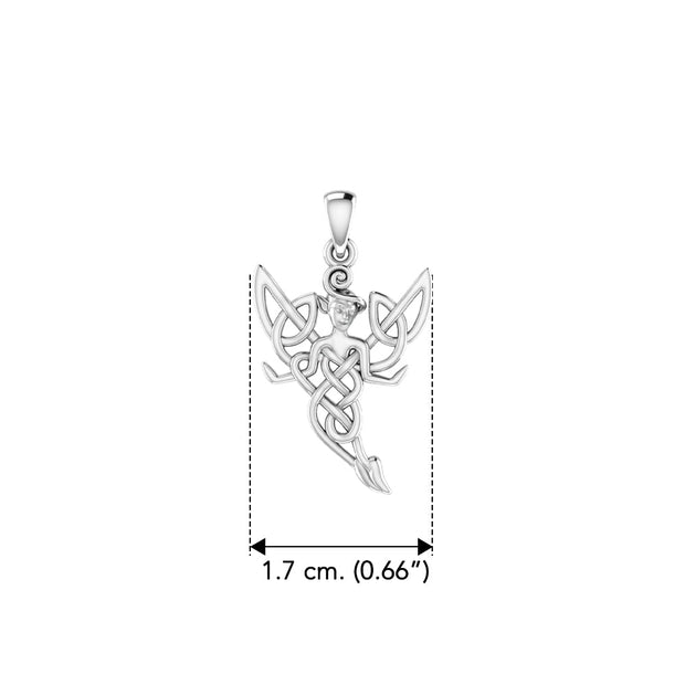 Celtic Tinker Bell Fairy Sterling Silver Pendant TPD6320