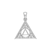 Celtic AA Recovery Symbol  Sterling Silver Pendant  TPD6329