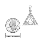 Celtic AA Recovery Symbol  Sterling Silver Pendant  TPD6329