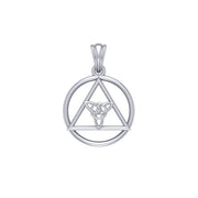 AA Recovery Symbol with Triquetra Sterling Silver Pendant  TPD6330