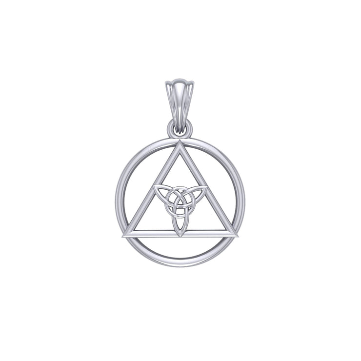 AA Recovery Symbol with Triquetra Sterling Silver Pendant  TPD6330