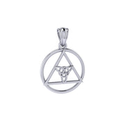 AA Recovery Symbol with Triquetra Sterling Silver Pendant  TPD6330