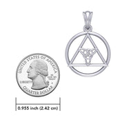 AA Recovery Symbol with Triquetra Sterling Silver Pendant  TPD6330