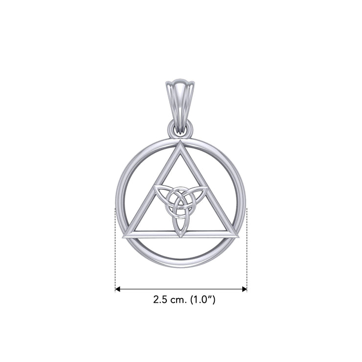 AA Recovery Symbol with Triquetra Sterling Silver Pendant  TPD6330