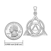 Original AA Recovery Celtic Triquetra  Sterling Silver Pendant  TPD6332