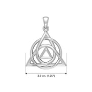 Original AA Recovery Celtic Triquetra  Sterling Silver Pendant  TPD6332