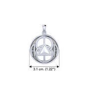 Peter Stone AA Recovery with Chalice Well Symbol Sterling Silver Pendant TPD6341