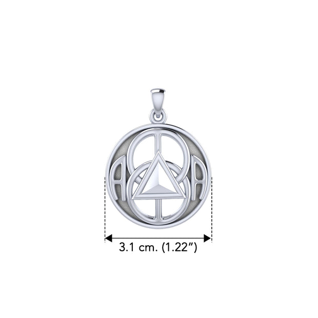 Peter Stone AA Recovery with Chalice Well Symbol Sterling Silver Pendant TPD6341