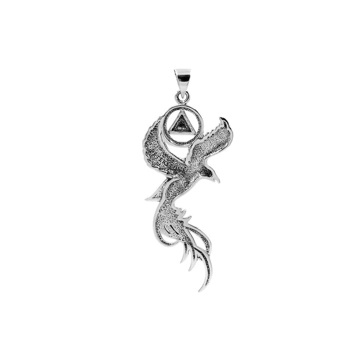 Phoenix with AA Recovery Symbol Sterling Silver Pendant TPD6346