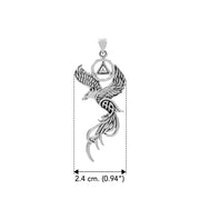 Phoenix with AA Recovery Symbol Sterling Silver Pendant TPD6346