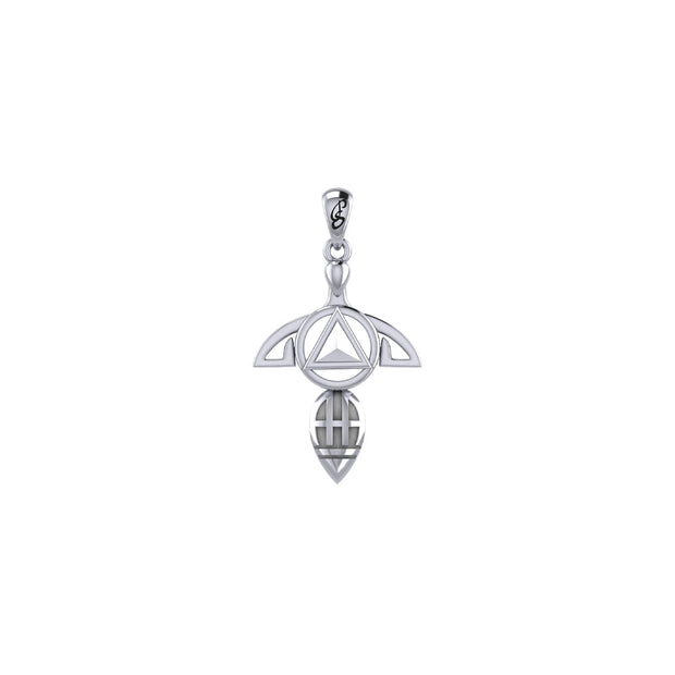 Goddess with AA Recovery Symbol Sterling Silver Pendant TPD6347