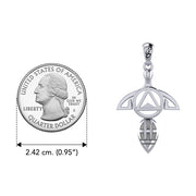 Goddess with AA Recovery Symbol Sterling Silver Pendant TPD6347