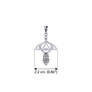 Goddess with AA Recovery Symbol Sterling Silver Pendant TPD6347