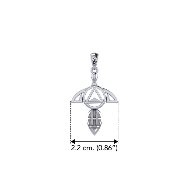 Goddess with AA Recovery Symbol Sterling Silver Pendant TPD6347