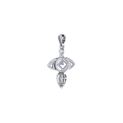 Goddess with NA Recovery Symbol Sterling Silver Pendant TPD6348