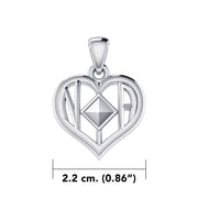 NA Recovery Symbol With Heart Sterling Silver Pendant TPD6349