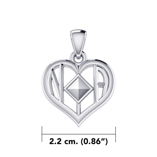 NA Recovery Symbol With Heart Sterling Silver Pendant TPD6349