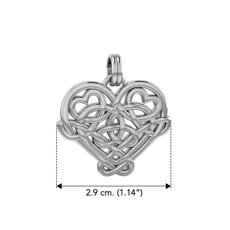 Cari Buziak Celtic Knotwork Heart Sterling Silver Pendant Jewelry TPD635 - Wholesale Jewelry