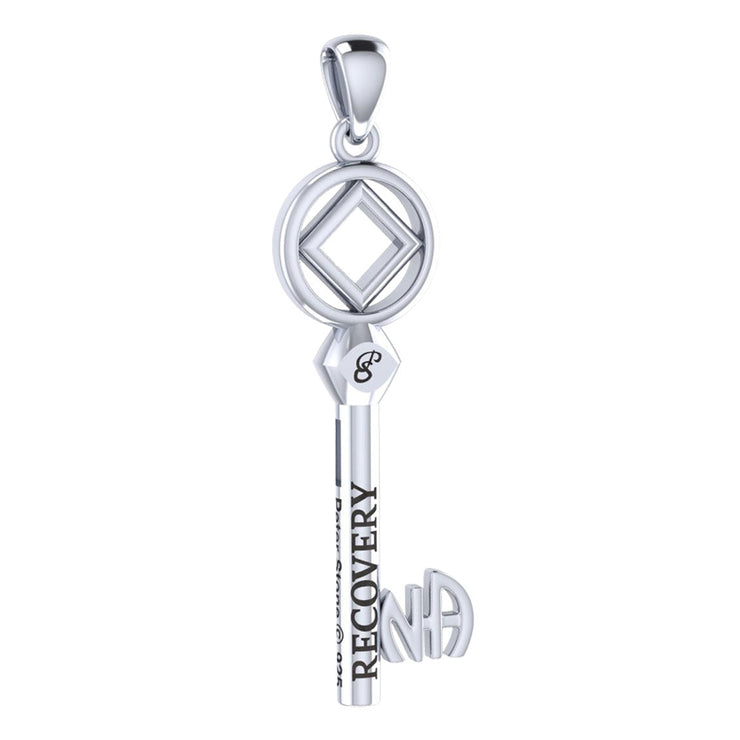 Peter Stone NA Recovery Key of Encouragement Sterling Silver Pendant TPD6359