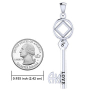 Peter Stone NA Recovery Key of Encouragement Sterling Silver Pendant TPD6359