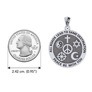 Peace with Faith Symbols Sterling Silver Pendant TPD6360