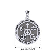 Peace with Faith Symbols Sterling Silver Pendant TPD6360