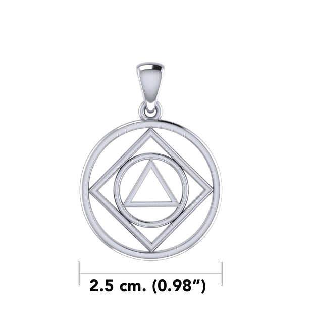 Dual Recovery NA and AA Sterling Silver Pendant TPD6370