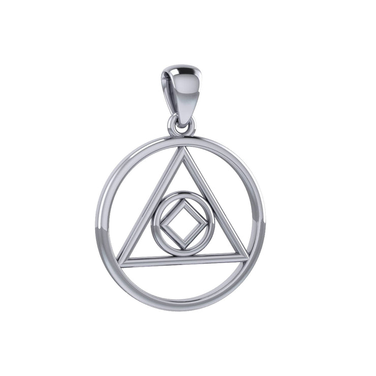 Dual Recovery AA and NA Sterling Silver Pendant TPD6371