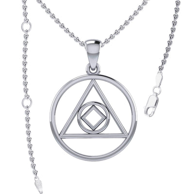 Dual Recovery AA and NA Sterling Silver Pendant TPD6371