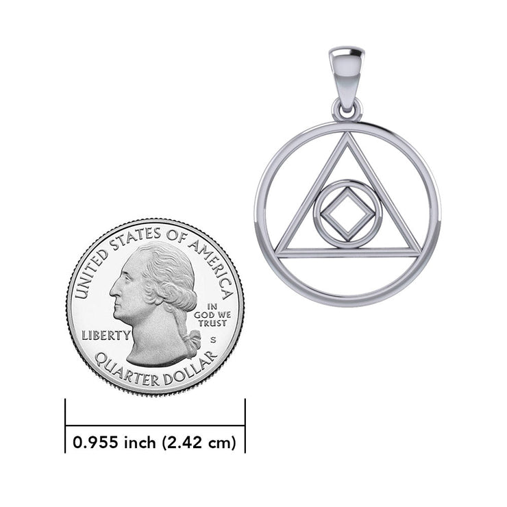 Dual Recovery AA and NA Sterling Silver Pendant TPD6371