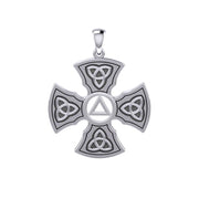 Templar Cross with AA Symbol Sterling Silver Pendant TPD6376