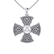 Templar Cross with AA Symbol Sterling Silver Pendant TPD6376