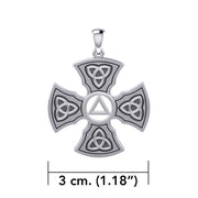 Templar Cross with AA Symbol Sterling Silver Pendant TPD6376