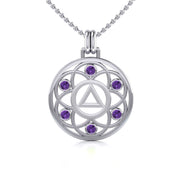 Flower of Life with AA Symbol Sterling Silver Pendant TPD6378