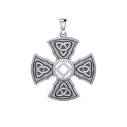 Templar Cross with NA Symbol Sterling Silver Pendant TPD6379