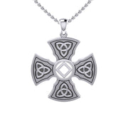 Templar Cross with NA Symbol Sterling Silver Pendant TPD6379