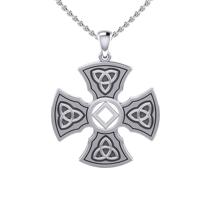 Templar Cross with NA Symbol Sterling Silver Pendant TPD6379