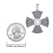 Templar Cross with NA Symbol Sterling Silver Pendant TPD6379