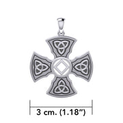 Templar Cross with NA Symbol Sterling Silver Pendant TPD6379