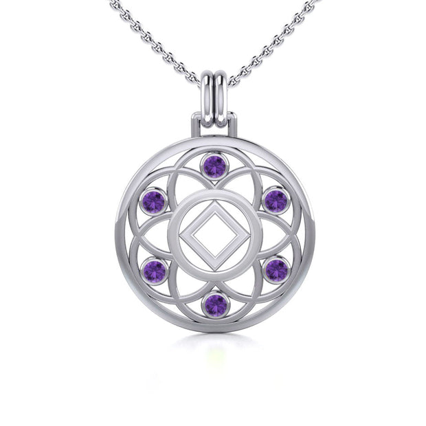 Flower of Life with NA Symbol Sterling Silver Pendant TPD6381