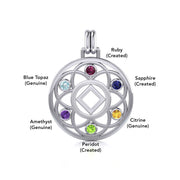 Flower of Life with NA Symbol Sterling Silver Pendant TPD6381