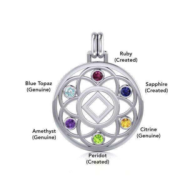 Flower of Life with NA Symbol Sterling Silver Pendant TPD6381