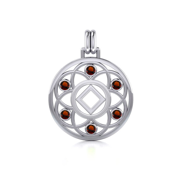 Flower of Life with NA Symbol Sterling Silver Pendant TPD6381