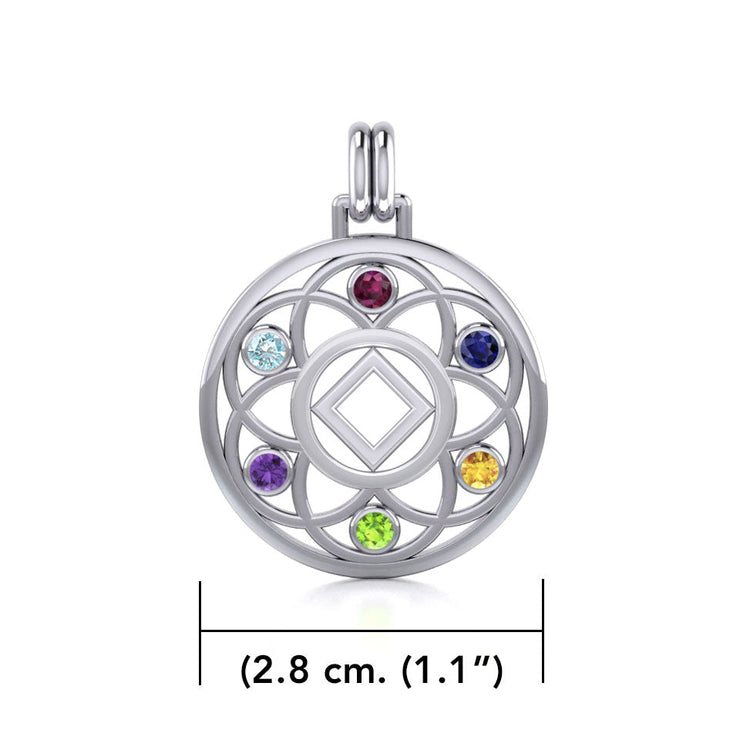 Flower of Life with NA Symbol Sterling Silver Pendant TPD6381