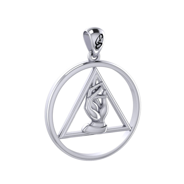 AA Recovery Symbol with Christogram Sterling Silver Pendant TPD6382