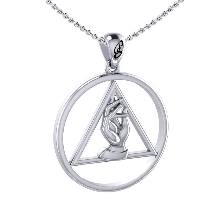 AA Recovery Symbol with Christogram Sterling Silver Pendant TPD6382