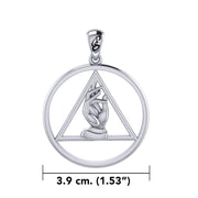 AA Recovery Symbol with Christogram Sterling Silver Pendant TPD6382