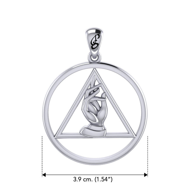 AA Recovery Symbol with Christogram Sterling Silver Pendant TPD6382