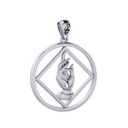 NA Recovery Symbol with Christogram Sterling Silver Pendant TPD6383