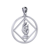 NA Recovery Symbol with Christogram Sterling Silver Pendant TPD6383